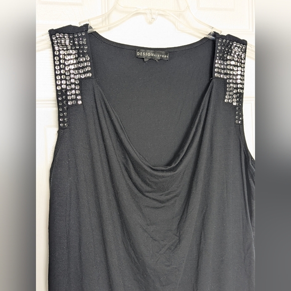 Design History Women's (Size L) Tank Top w/Cowl Neck & Sequins on Shoulders - Picture 4 of 13